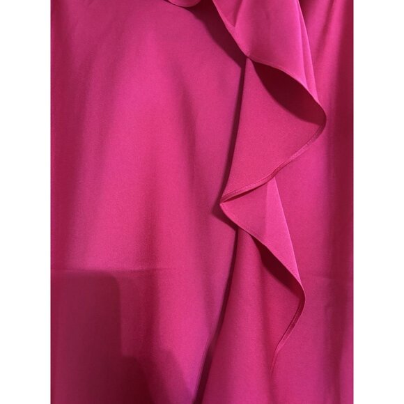 Express Womens Pink Satin Ruffled Midi Skirt Elastic Waist NWT Dainty Sz XS - Picture 4 of 7
